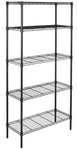 Regał Czarny (36x92x182) 5-półkowy